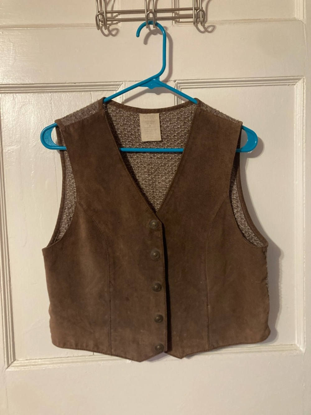 Old Navy Brown Suede Button-Front Women's Vest